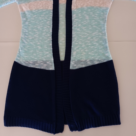 Rue21 Open Front Hooded Knit Color Block Cardigan Junior Women's Size Small New - Picture 8 of 16